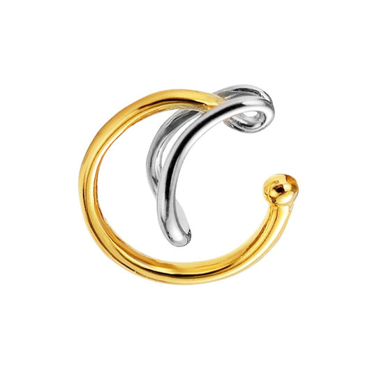 Boucles d'Oreilles Créoles Bicolores E1035 1 Pièce