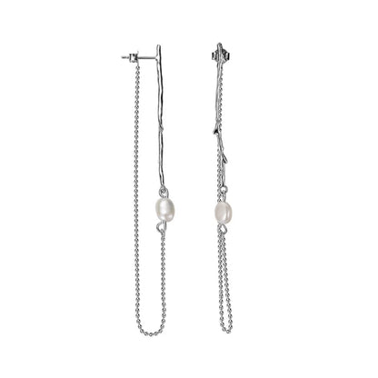 Boucle d'oreille longue chaîne en perles Borque E1179