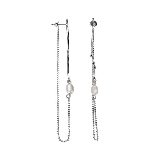 Boucle d'oreille longue chaîne en perles Borque E1179