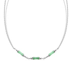 Collier noeuds de bambou jade vert N1046