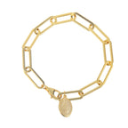 Bracelet à chaîne allongée épaisse et dessinée B1045