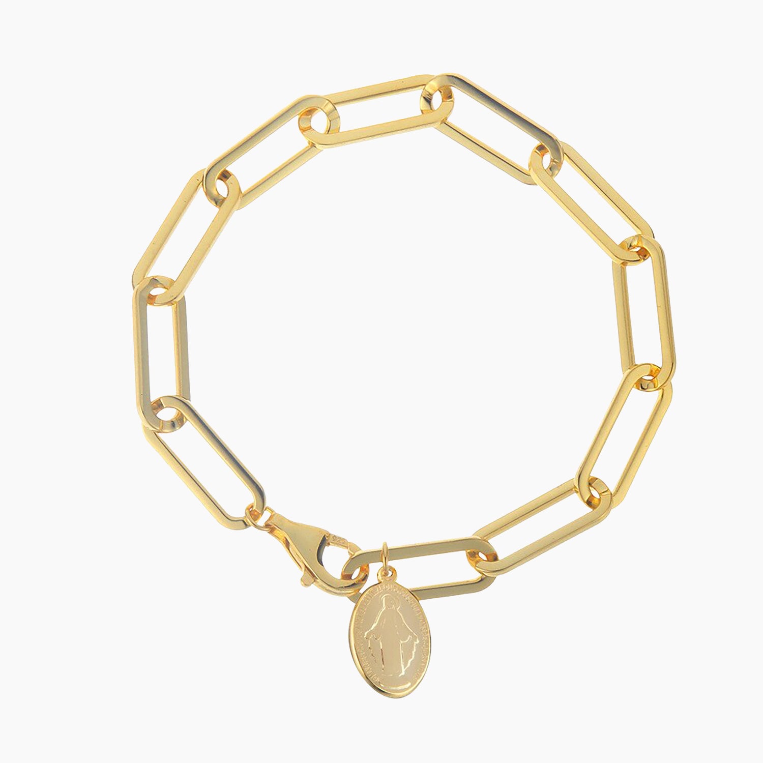 Bracelet à chaîne allongée épaisse et dessinée B1045