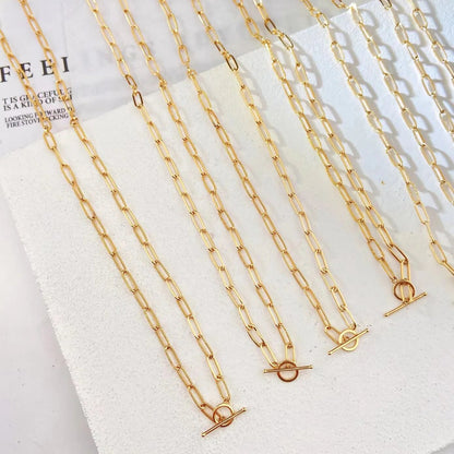 Collier barre en T à chaîne étirée moletée