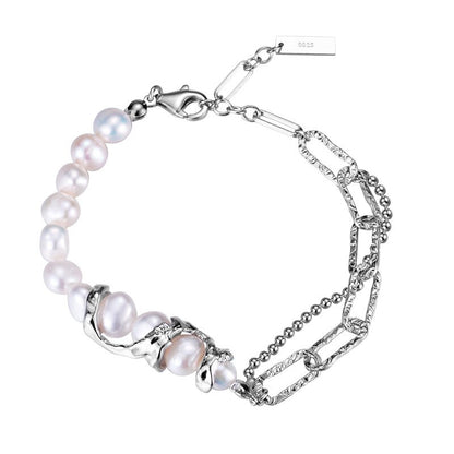 Bracelet à maillons irréguliers en perles baroques B1020