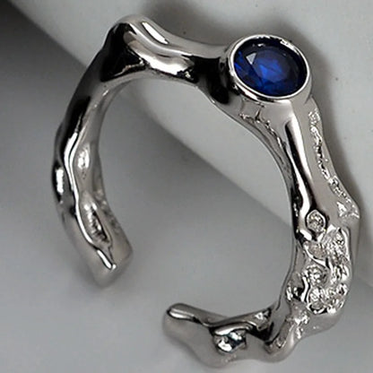 Bague CZ à texture extraterrestre R1252