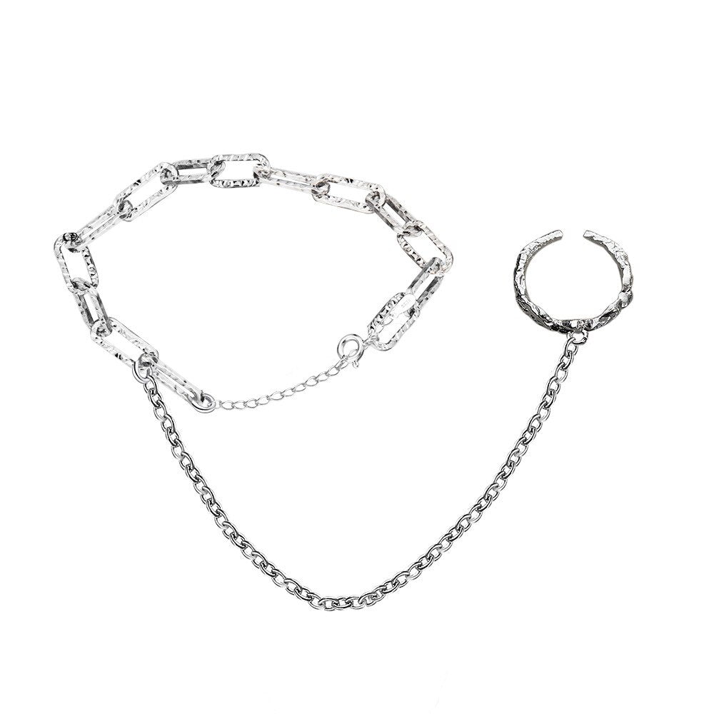 Bracelet à chaîne allongée texturé B1026