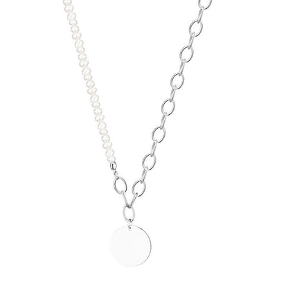Collier chaîne torsadée de perles baroques N1033