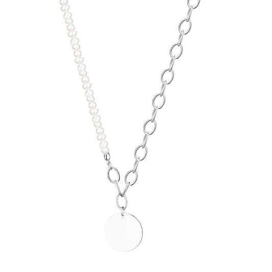 Collier chaîne torsadée de perles baroques N1033