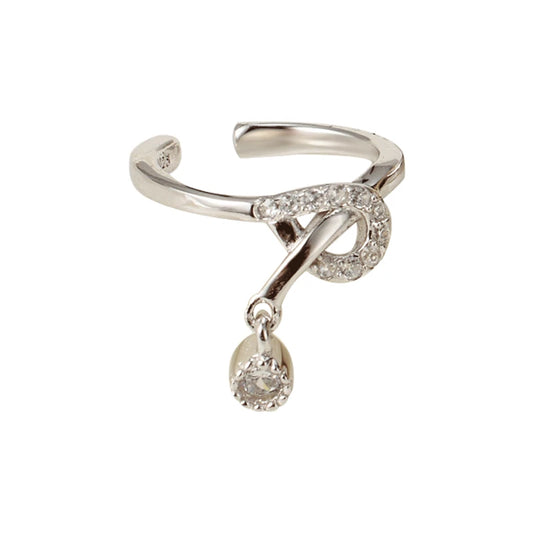 Boucle d'oreille clip nœud pavé E1010, 1 pièce