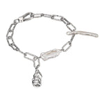 Bracelet à chaîne allongée en perles baroques B1038