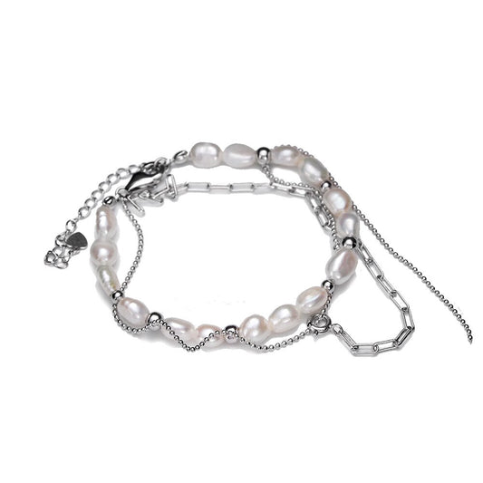 Bracelet chaîne de perles baroques B1029