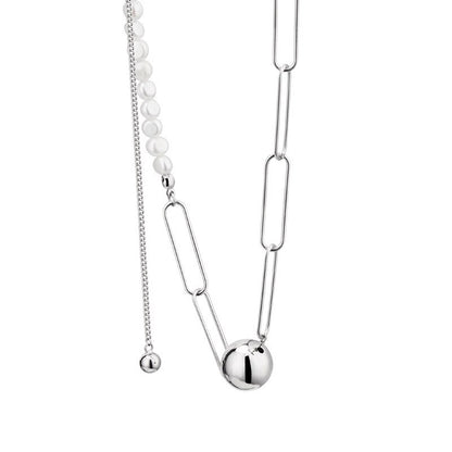 Collier de perles baroques à chaîne dessinée N1032