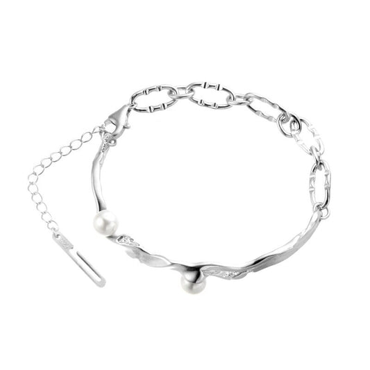 Bracelet à maillons irréguliers en perles de coquillage B1022