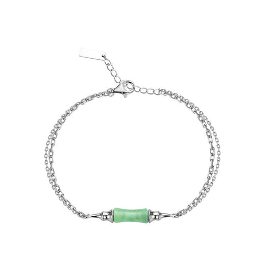 Bracelet Multi Chaînes Jade Bambou B1017