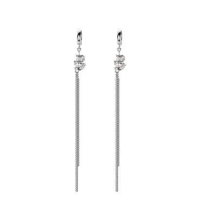 Boucle d'oreille à longue chaîne en perles baroques E1111, 1 pièce