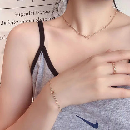 Collier barre en T à chaîne étirée moletée