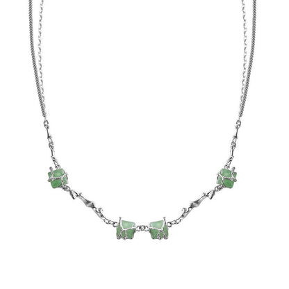 Collier à chaîne irrégulière en jade N1014