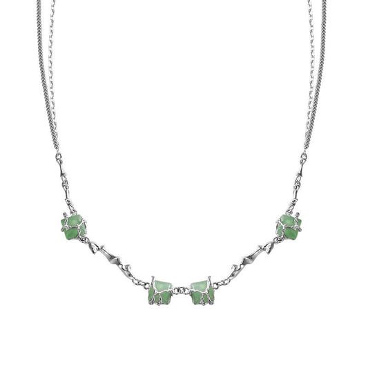 Collier à chaîne irrégulière en jade N1014