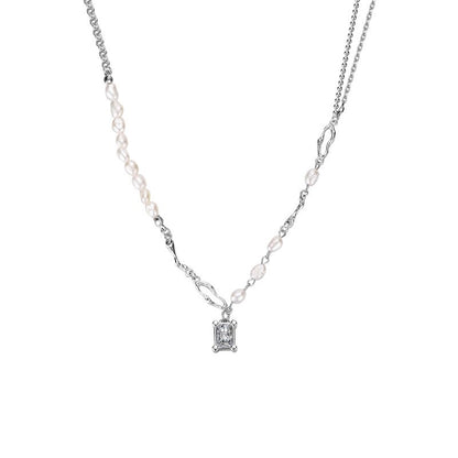 Collier à maillons irréguliers en perles baroques N1043
