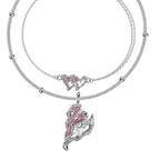 Bracelet en émail rose coeur froissé B1003
