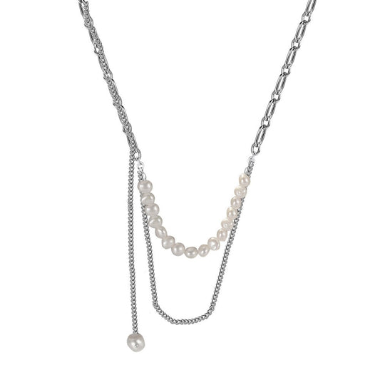 Collier à pampilles de perles baroques à longue chaîne N1031