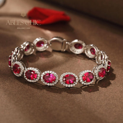 Bracelet Floral Rubis B0606