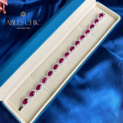 Bracelet Floral Rubis B0606