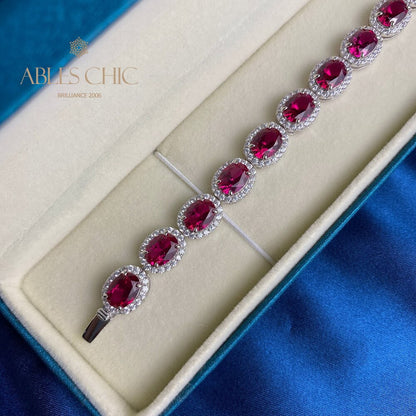 Bracelet Floral Rubis B0606