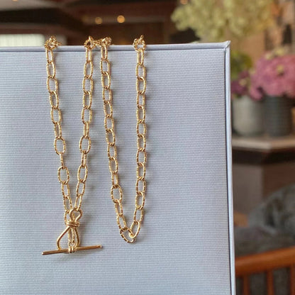 Collier chaîne torsadée à motif dappé
