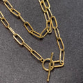 Collier barre en T à chaîne étirée moletée