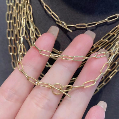Collier barre en T à chaîne étirée moletée