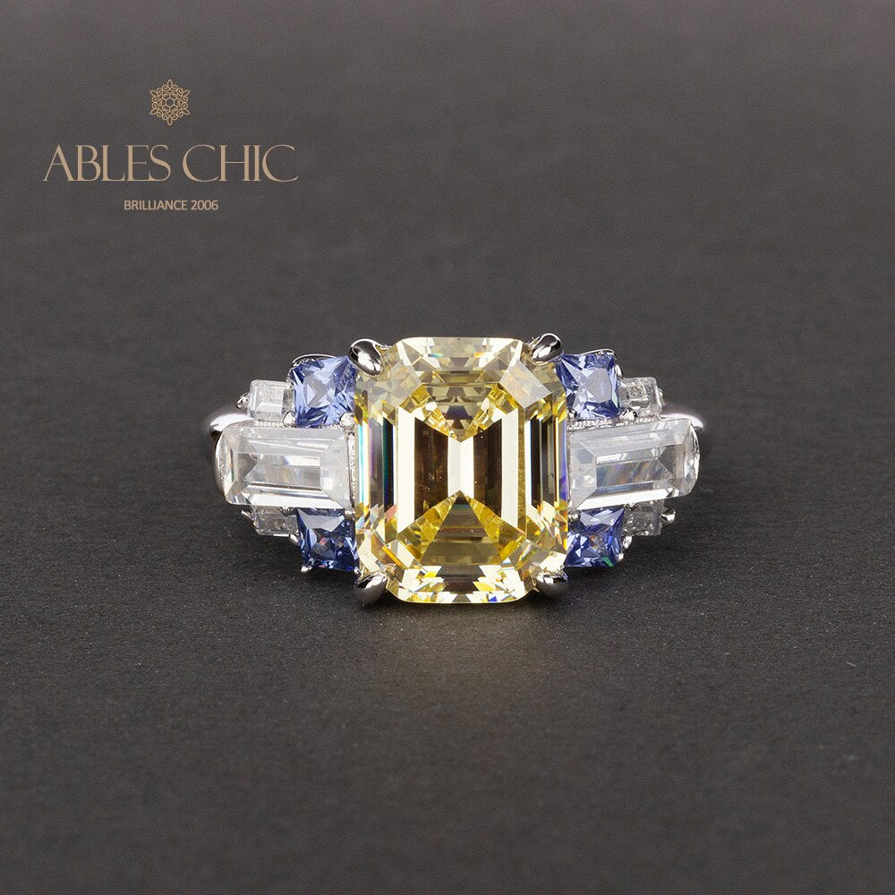 Bague de fiançailles diamant taille Asscher R0380