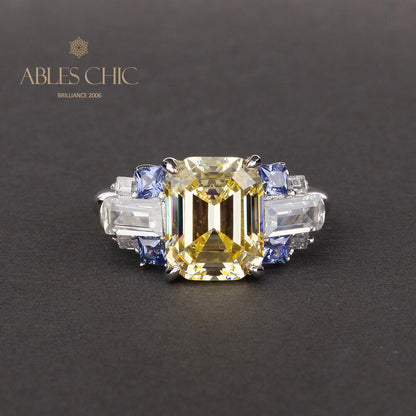 Bague de fiançailles diamant taille Asscher R0380