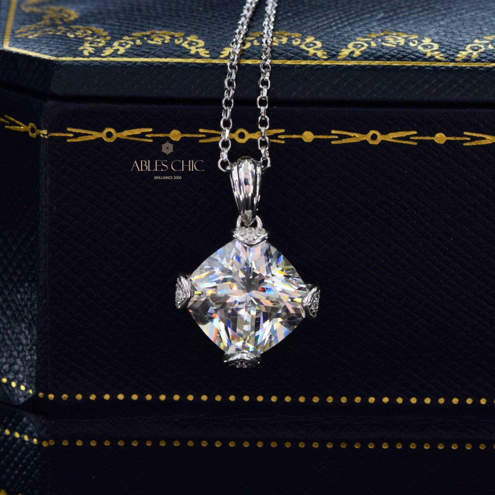 Pendentif tourmaline taille coussin B0441