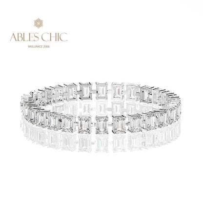 Bracelet de mariée glacé taille émeraude B0452