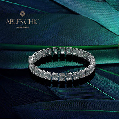 Bracelet de mariée glacé taille émeraude B0452