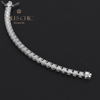 Bracelet de mariée glacé taille émeraude B0452