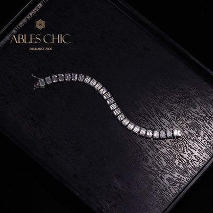 Bracelet de mariée glacé taille émeraude B0452