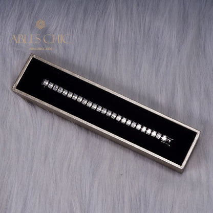 Bracelet de mariée glacé taille émeraude B0452