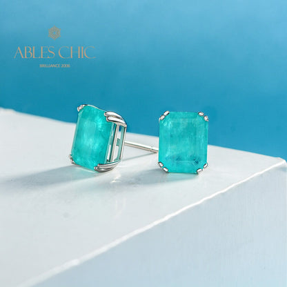 Boucles d'oreilles émeraude Paraiba Tourmaline E0121