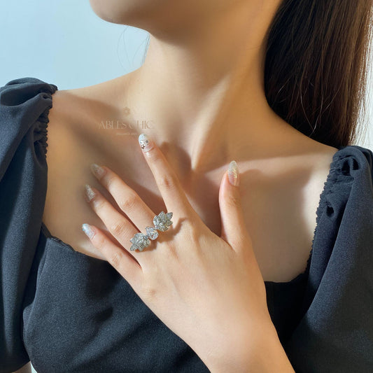 Bague Plume Ailes Florales R1526