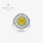 Bague marguerite halo citrine R1531