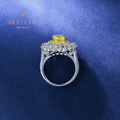 Bague marguerite halo citrine R1531