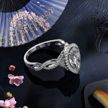 Bague de fiançailles halo 7CT R0936