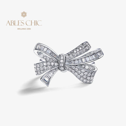 Bague cocktail nœuds papillon diamants R1090