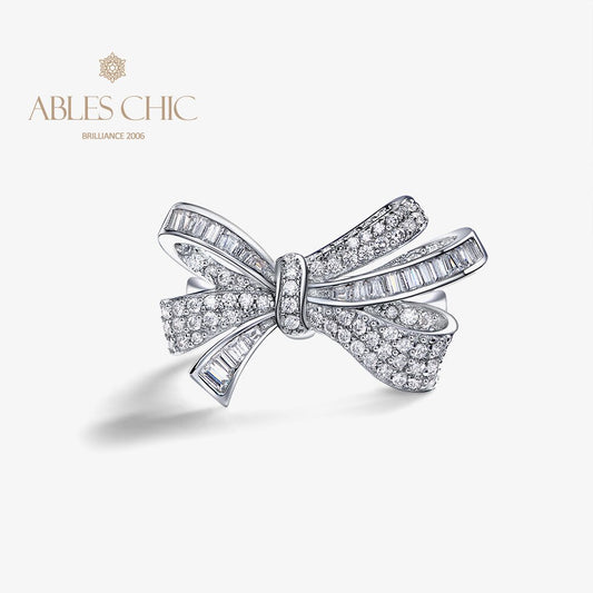 Bague cocktail nœuds papillon diamants R1090