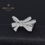Bague cocktail nœuds papillon diamants R1090