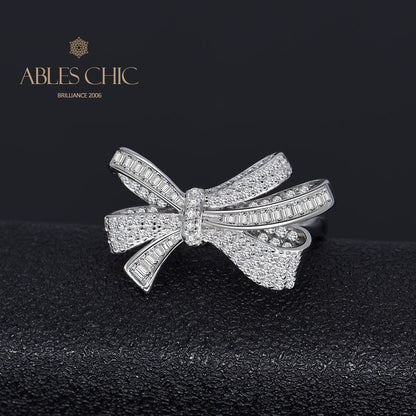 Bague cocktail nœuds papillon diamants R1090