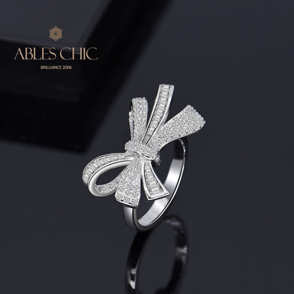 Bague cocktail nœuds papillon diamants R1090
