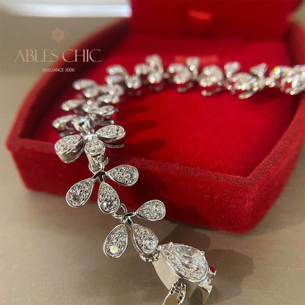 Bracelet de mariage glacé à fleurs B0553